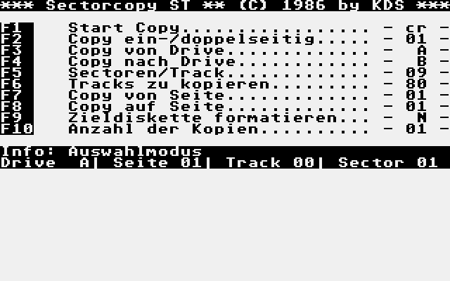 Sectorcopy ST — screenshot 1
